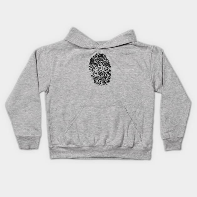 Biker's Fingerprint T-Shirt Kids Hoodie by Olloway